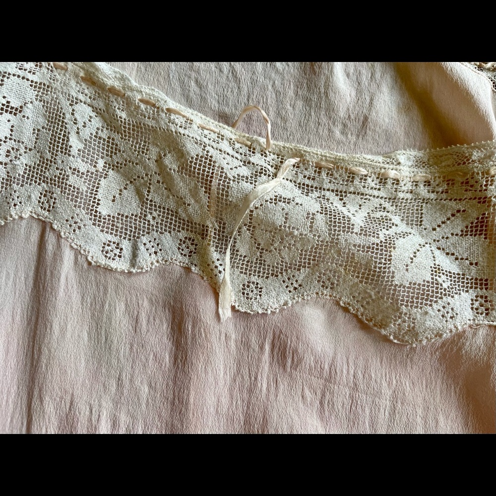 20s Vintage Flapper Pink Silk Step-In - Picture 8 of 16